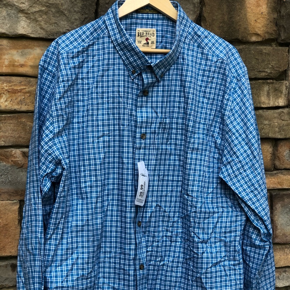 Redhead men’s 2xl blue plaid longsleeve shirt